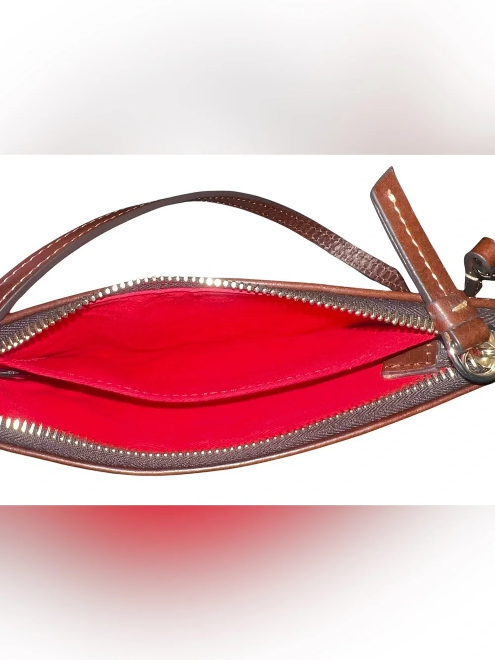 Dooney & Bourke Croc-embossed Leather Zip Wristlet, In Red